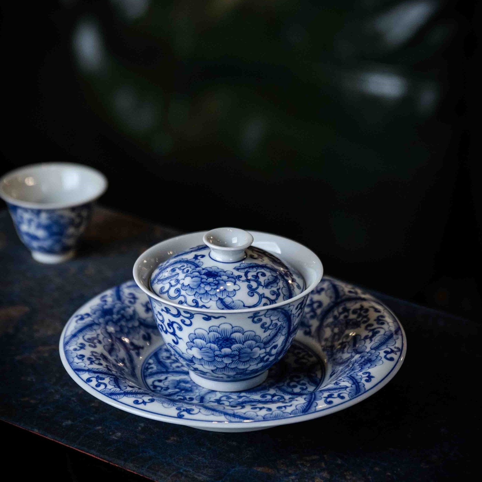 Mu Dan 120cc - Jing De Zhen Porcelain Gaiwan - zycs_China