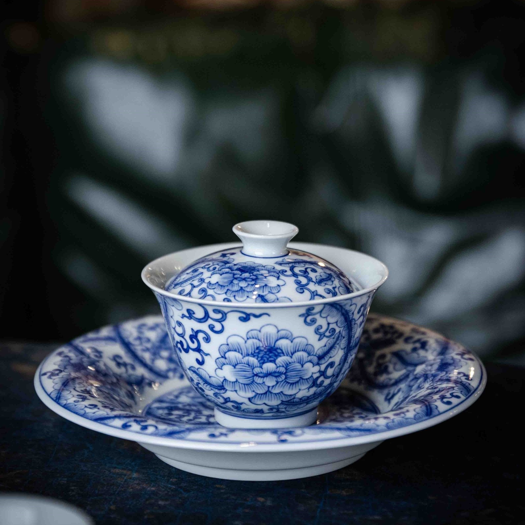 Mu Dan 120cc - Jing De Zhen Porcelain Gaiwan - zycs_China
