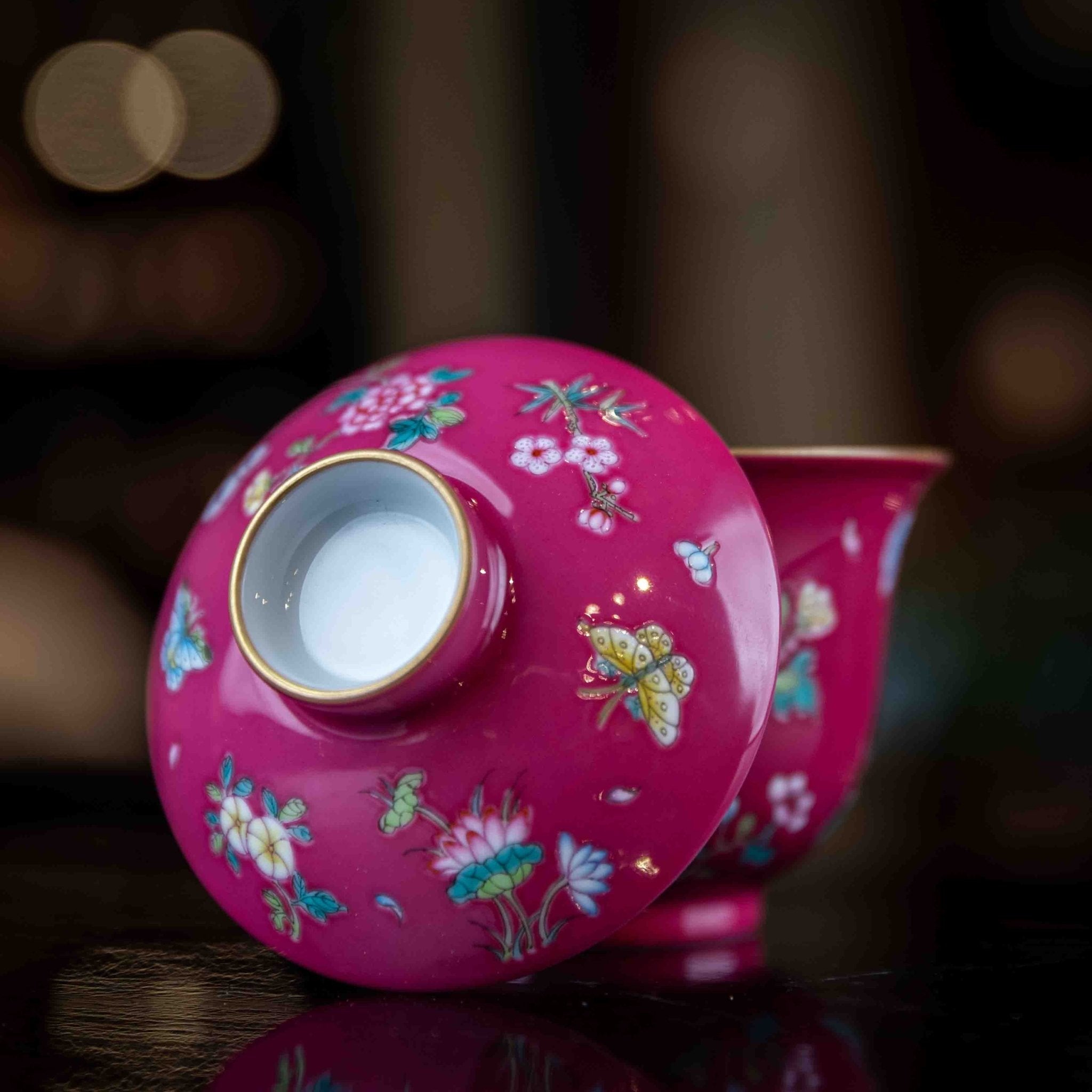 Mu Dan 170cc - Jing De Zhen Porcelain Gaiwan - zycs_China