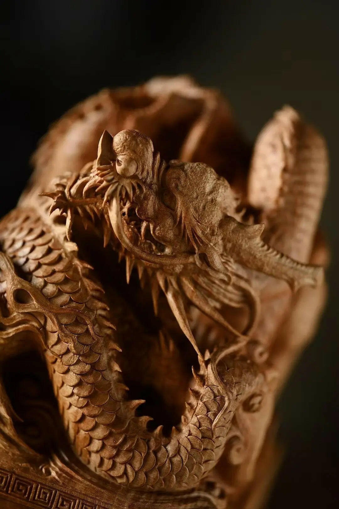 Pan Long - Wood Sculpture - zycs_China