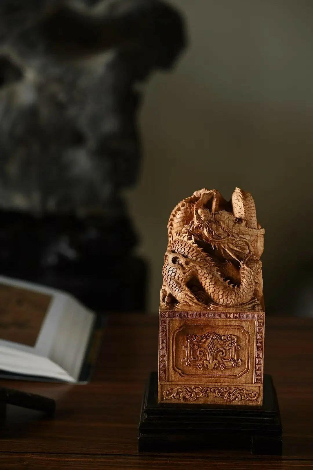 Pan Long - Wood Sculpture - zycs_China