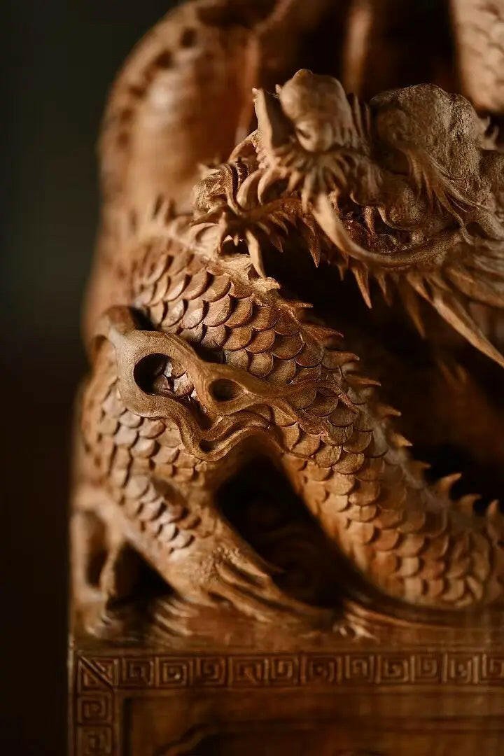 Pan Long - Wood Sculpture - zycs_China