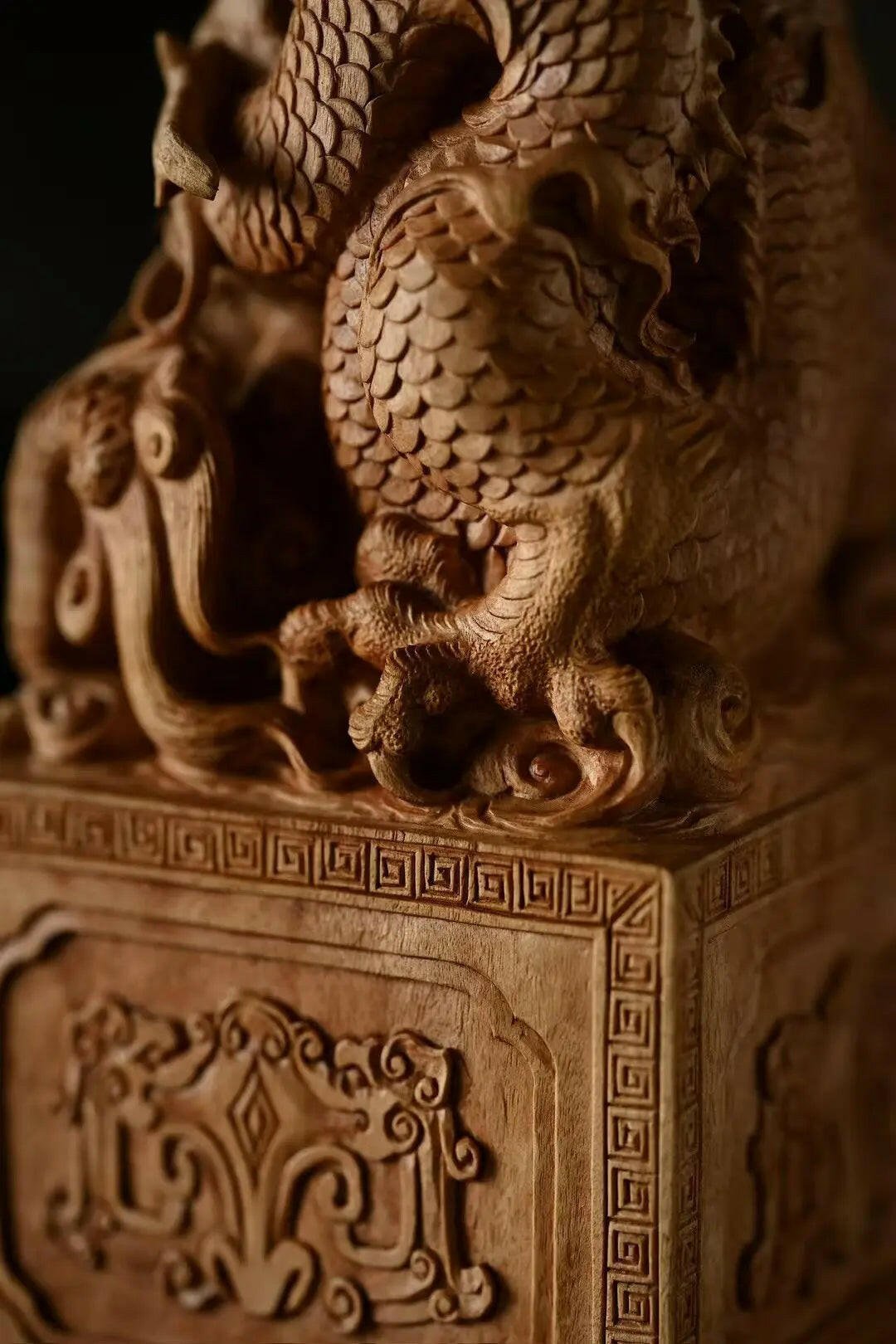 Pan Long - Wood Sculpture - zycs_China