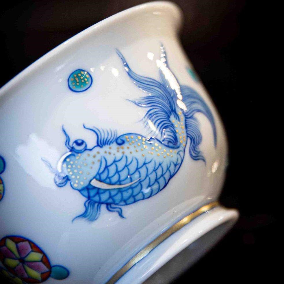 Pi Qiu Hua 110cc - Jing De Zhen Porcelain Gaiwan - zycs_China