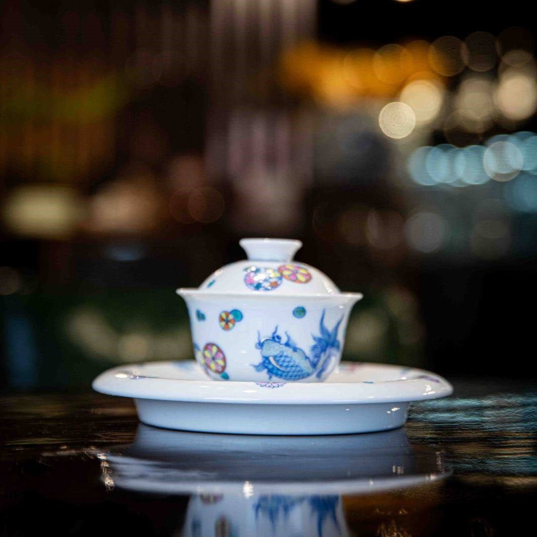 Pi Qiu Hua 110cc - Jing De Zhen Porcelain Gaiwan - zycs_China