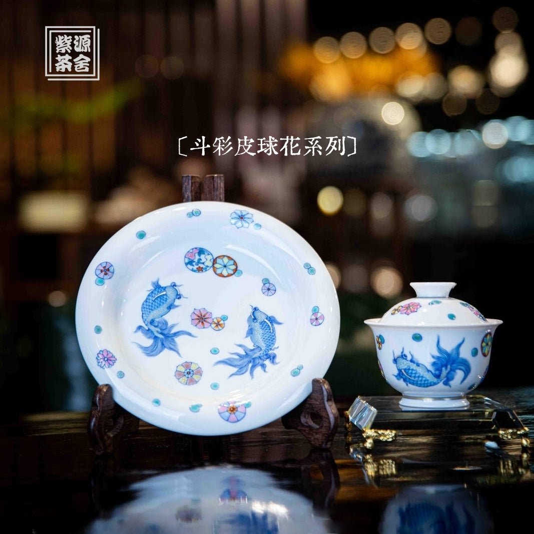 Pi Qiu Hua 110cc - Jing De Zhen Porcelain Gaiwan - zycs_China