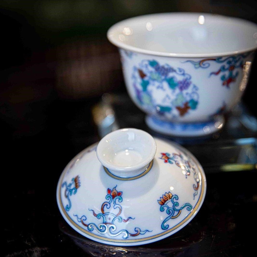 Pu Tao 110cc - Jing De Zhen Porcelain Gaiwan - zycs_China