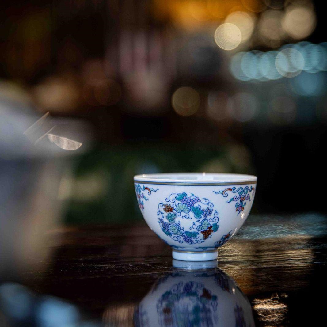 Pu Tao 110cc - Jing De Zhen Porcelain Gaiwan - zycs_China