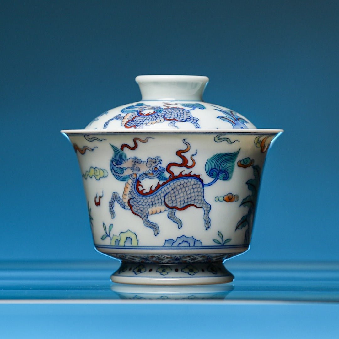 Qi Lin Xian Rui 160cc - Jing De Zhen Porcelain Gaiwan - zycs_China