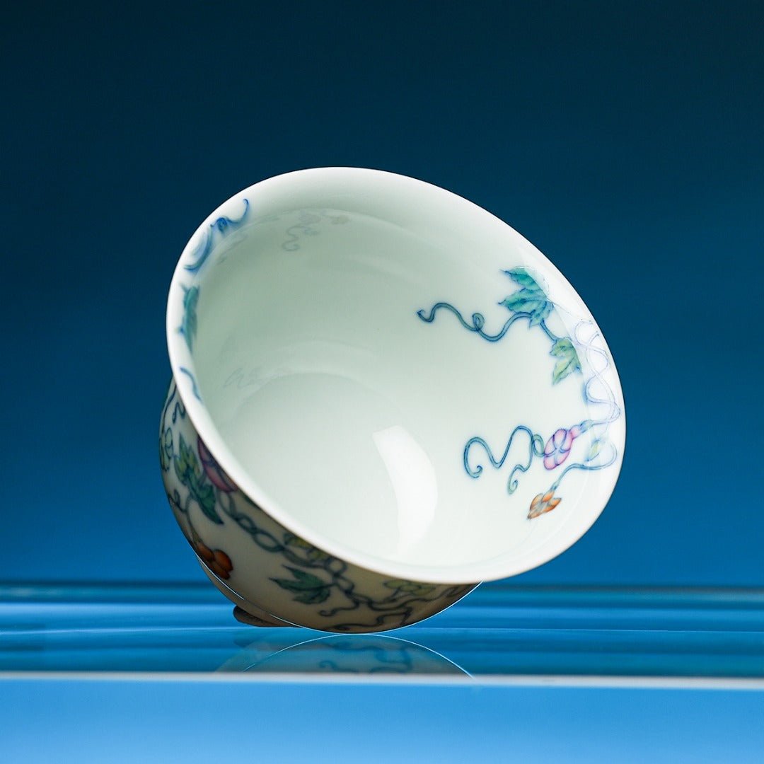 Qian Niu Hua 115cc - Jing De Zhen Porcelain Gaiwan - zycs_China