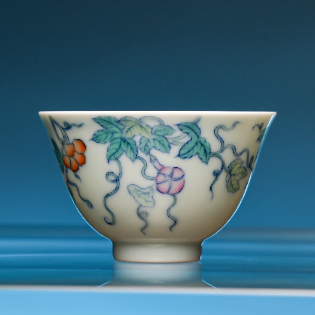 Qian Niu Hua 115cc - Jing De Zhen Porcelain Gaiwan - zycs_China