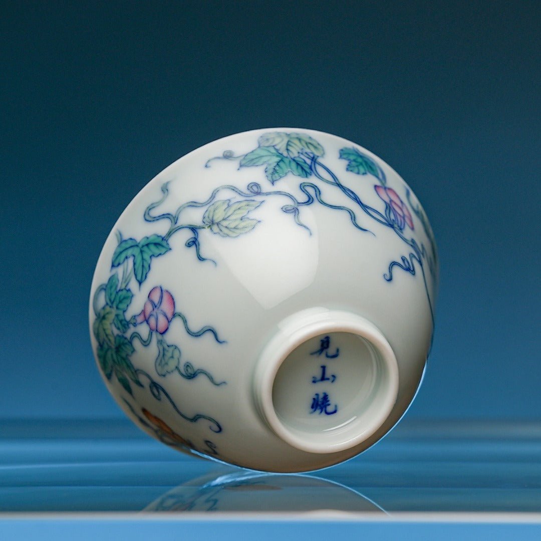 Qian Niu Hua 115cc - Jing De Zhen Porcelain Gaiwan - zycs_China