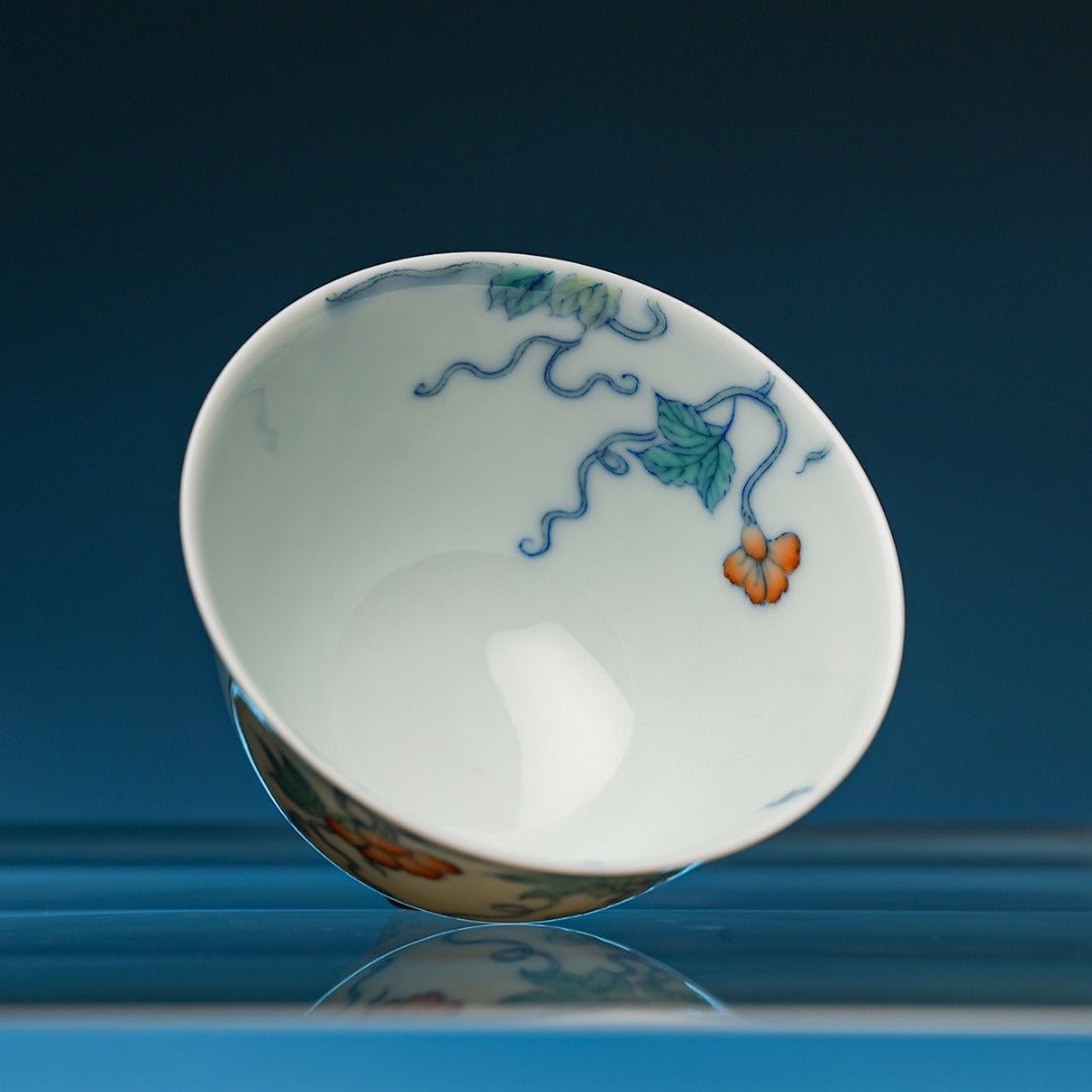 Qian Niu Hua 115cc - Jing De Zhen Porcelain Gaiwan - zycs_China