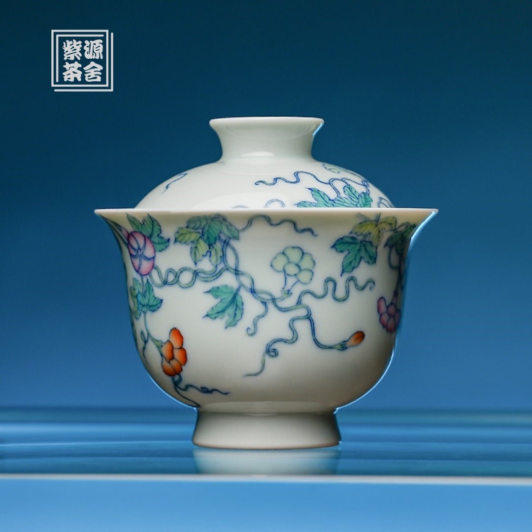 Qian Niu Hua 115cc - Jing De Zhen Porcelain Gaiwan - zycs_China