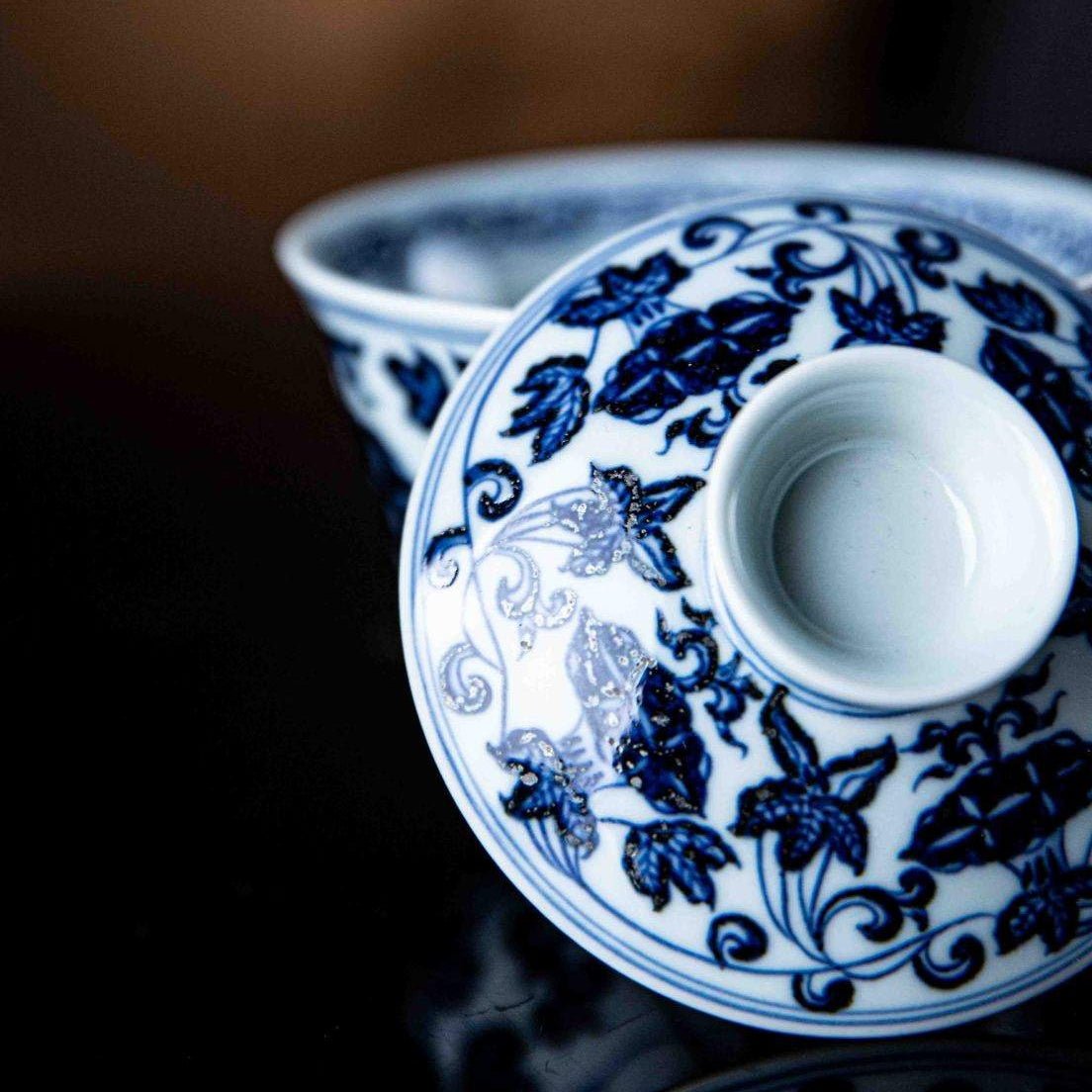 Qian Niu Hua 125cc - Jing De Zhen Porcelain Gaiwan - zycs_China