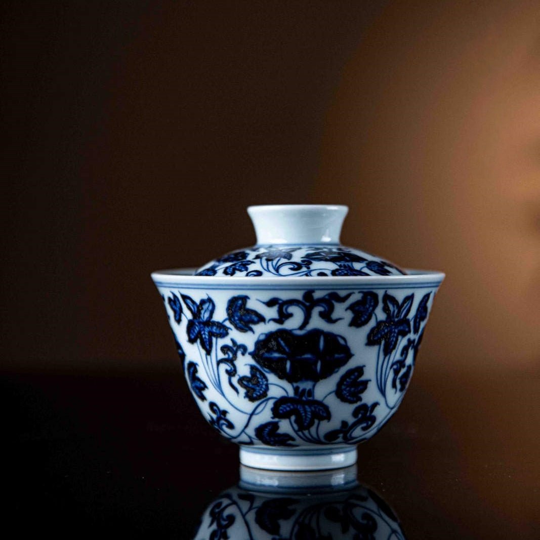 Qian Niu Hua 125cc - Jing De Zhen Porcelain Gaiwan - zycs_China