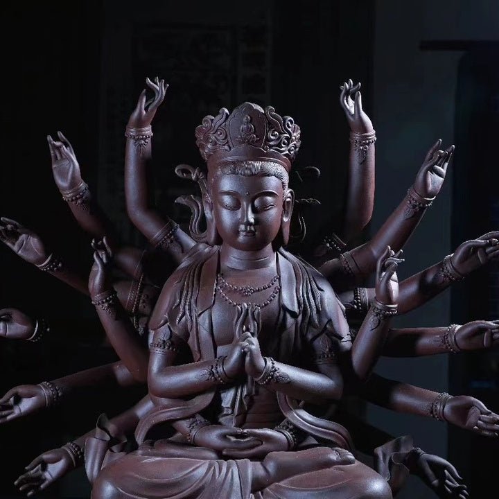 Qian Shou Guan Yin - Zisha Sculpture - zycs_China
