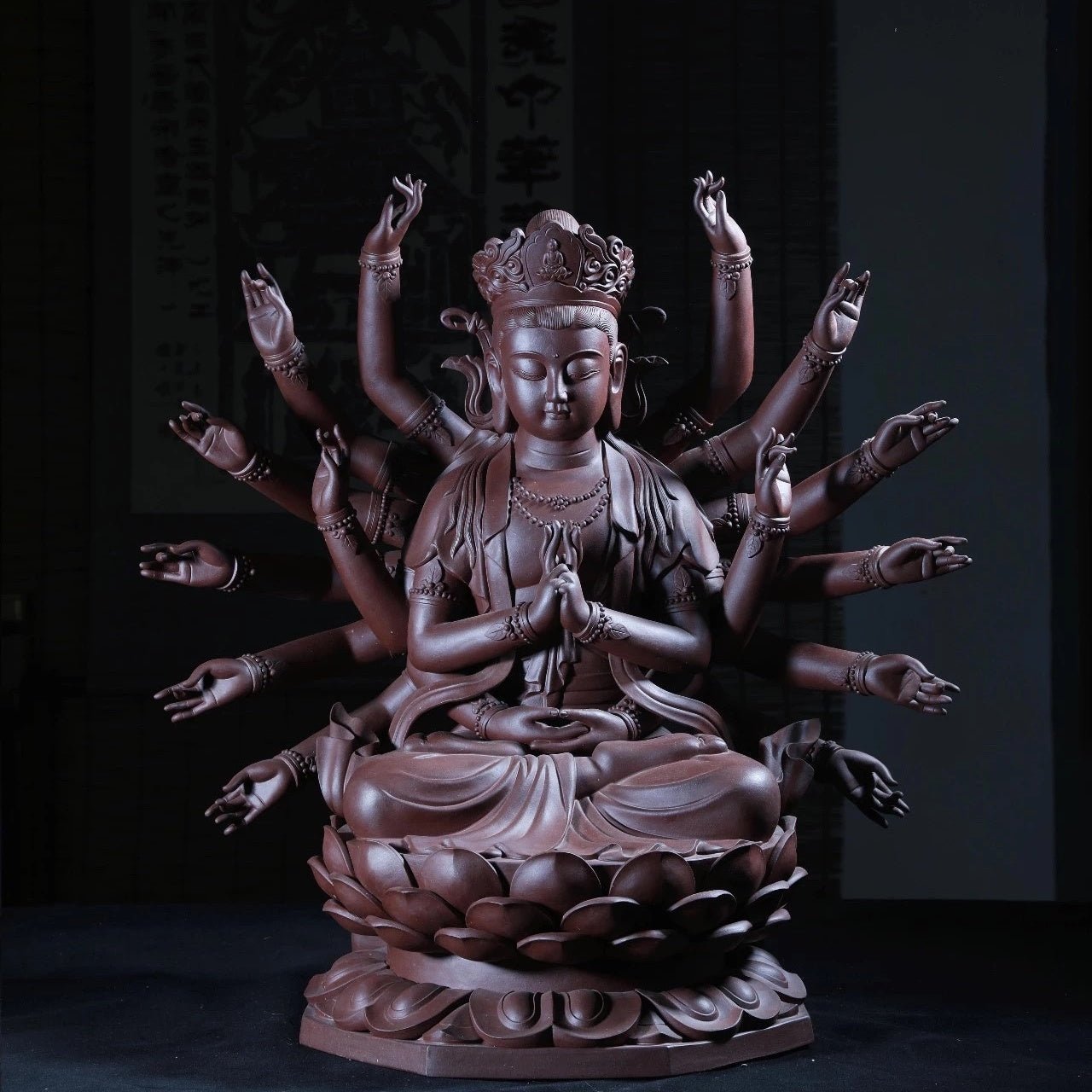 Qian Shou Guan Yin - Zisha Sculpture - zycs_China