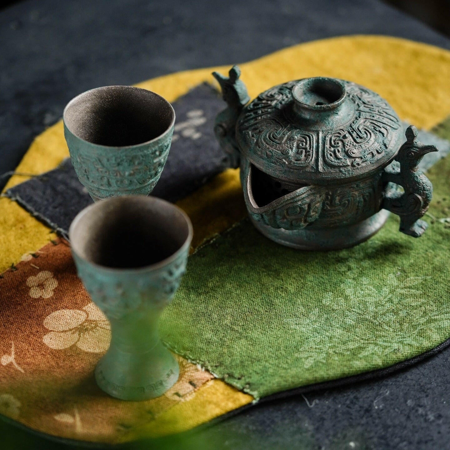 Qing Tong Shou Zhu Hu 120cc - Yixing Handmade Teapot - zycs_China