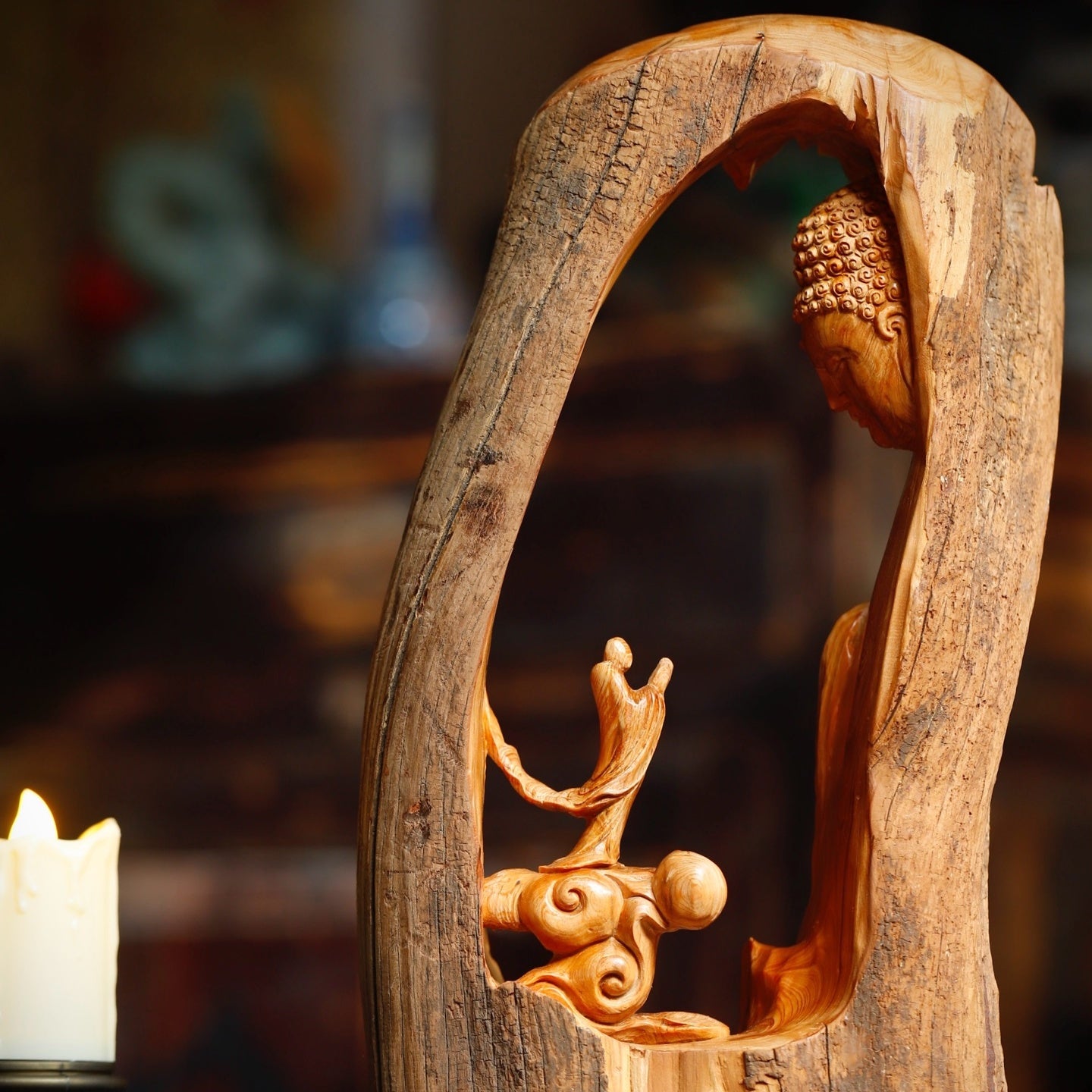 Qiu Fo - Wood Sculpture - zycs_China