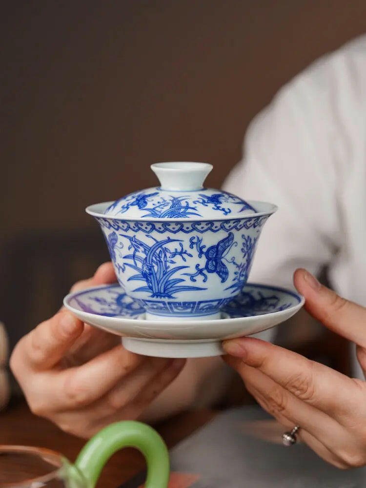 Ru Yi Die Lian Hua 160cc - Jing De Zhen Handmade Gai Wan - zycs_China - tea - teapot
