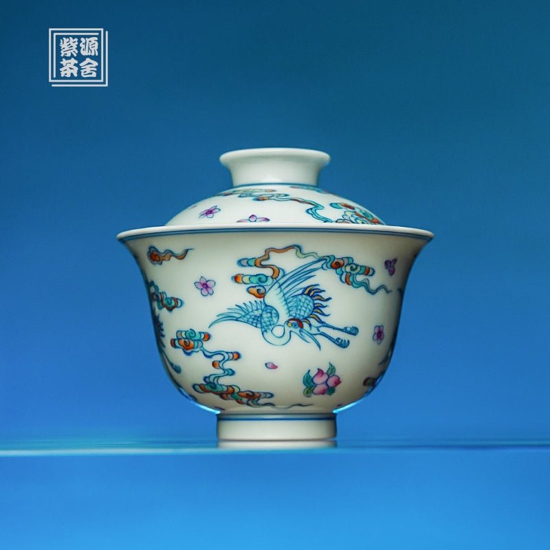 Rui He Xian Tao 110cc - Jing De Zhen Porcelain Gaiwan - zycs_China