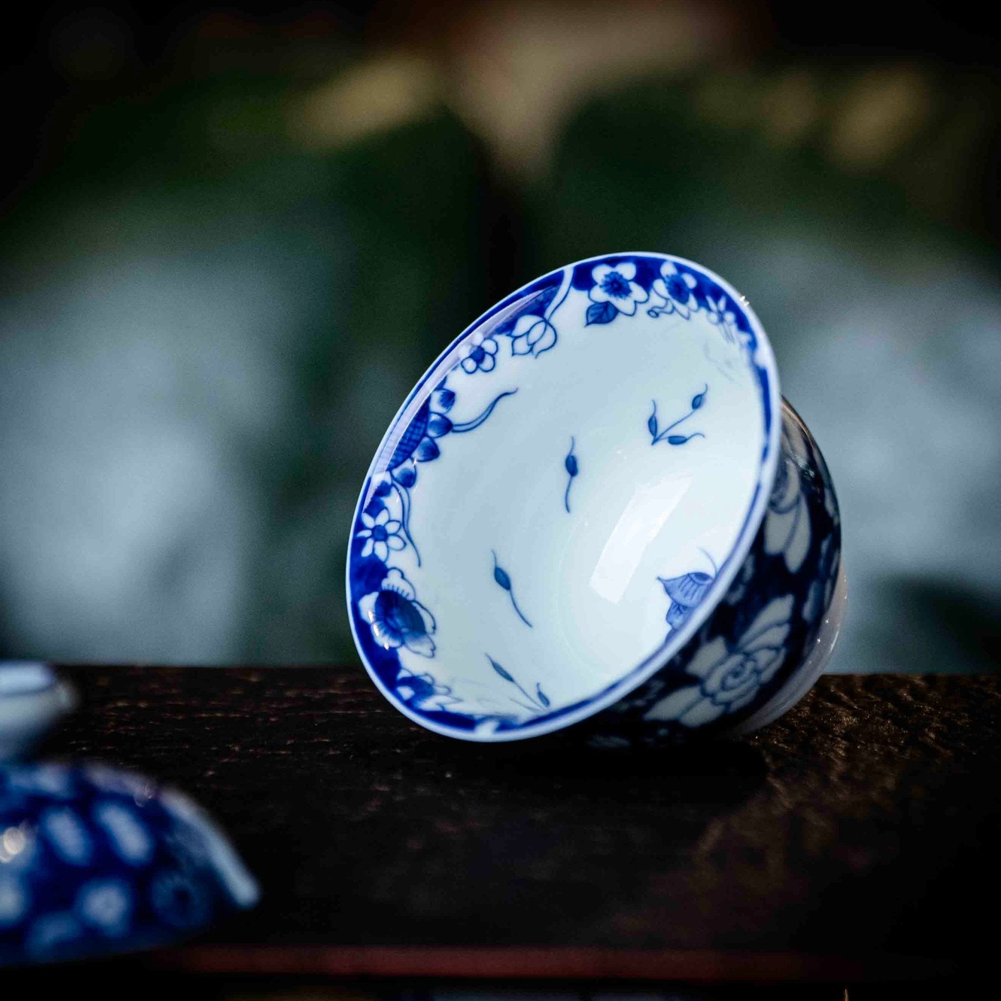 Shan Cha Hua 110cc - Jing De Zhen Porcelain Gaiwan - zycs_China