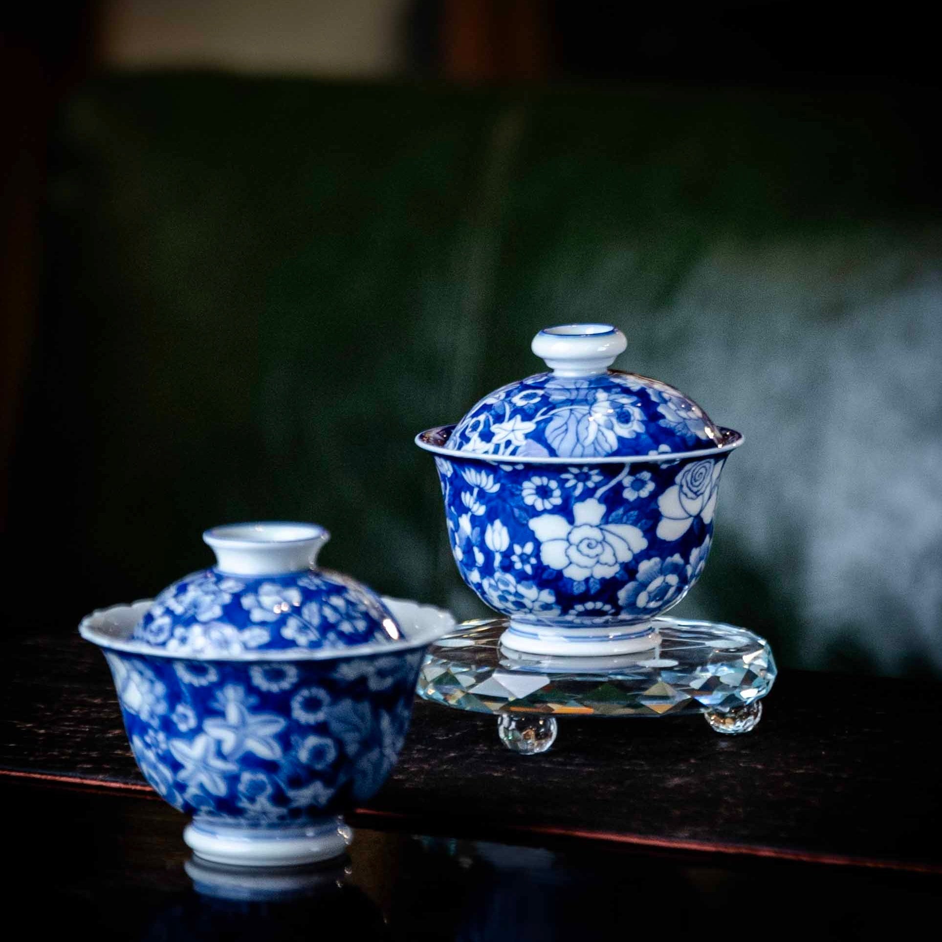 Shan Cha Hua 110cc - Jing De Zhen Porcelain Gaiwan - zycs_China