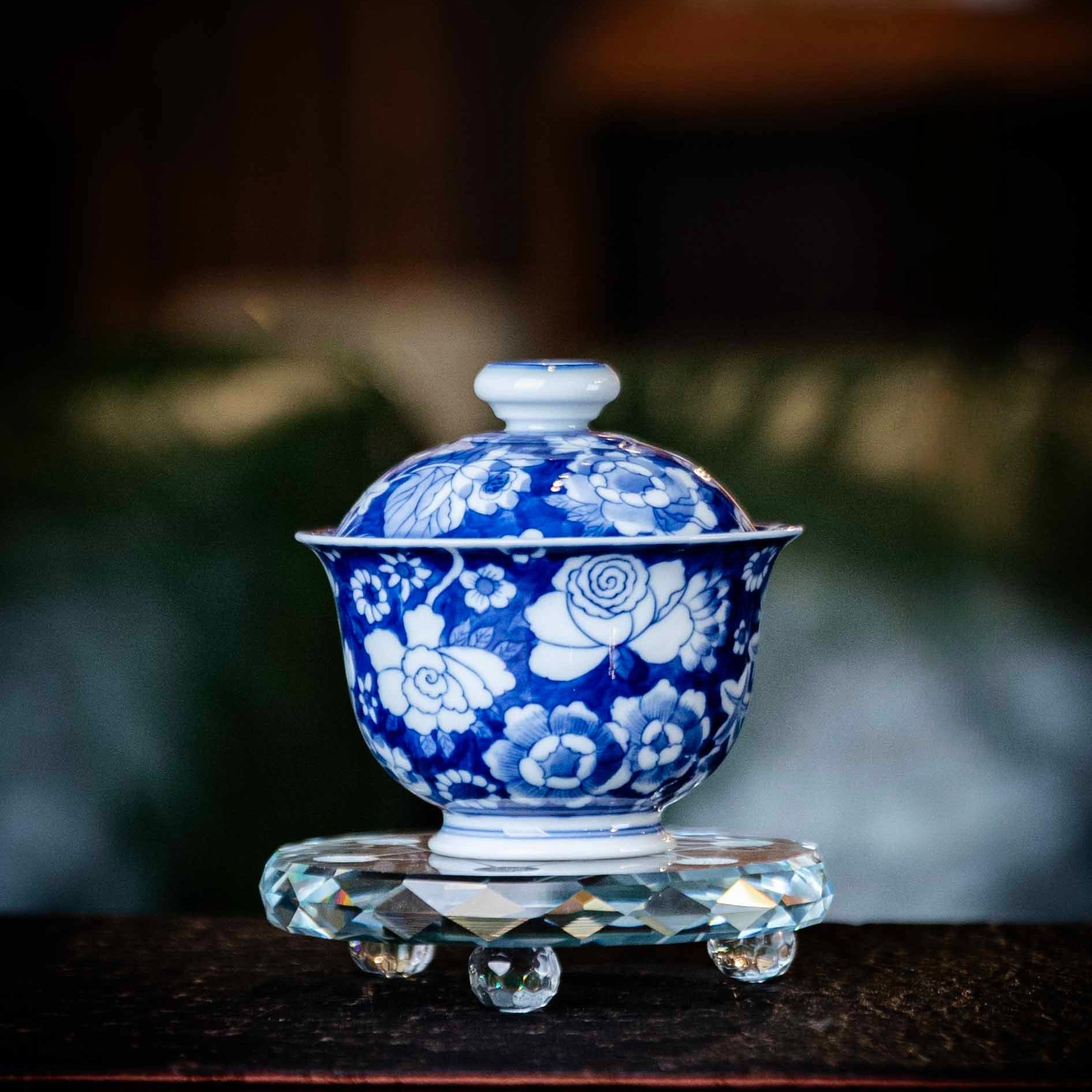 Shan Cha Hua 110cc - Jing De Zhen Porcelain Gaiwan - zycs_China