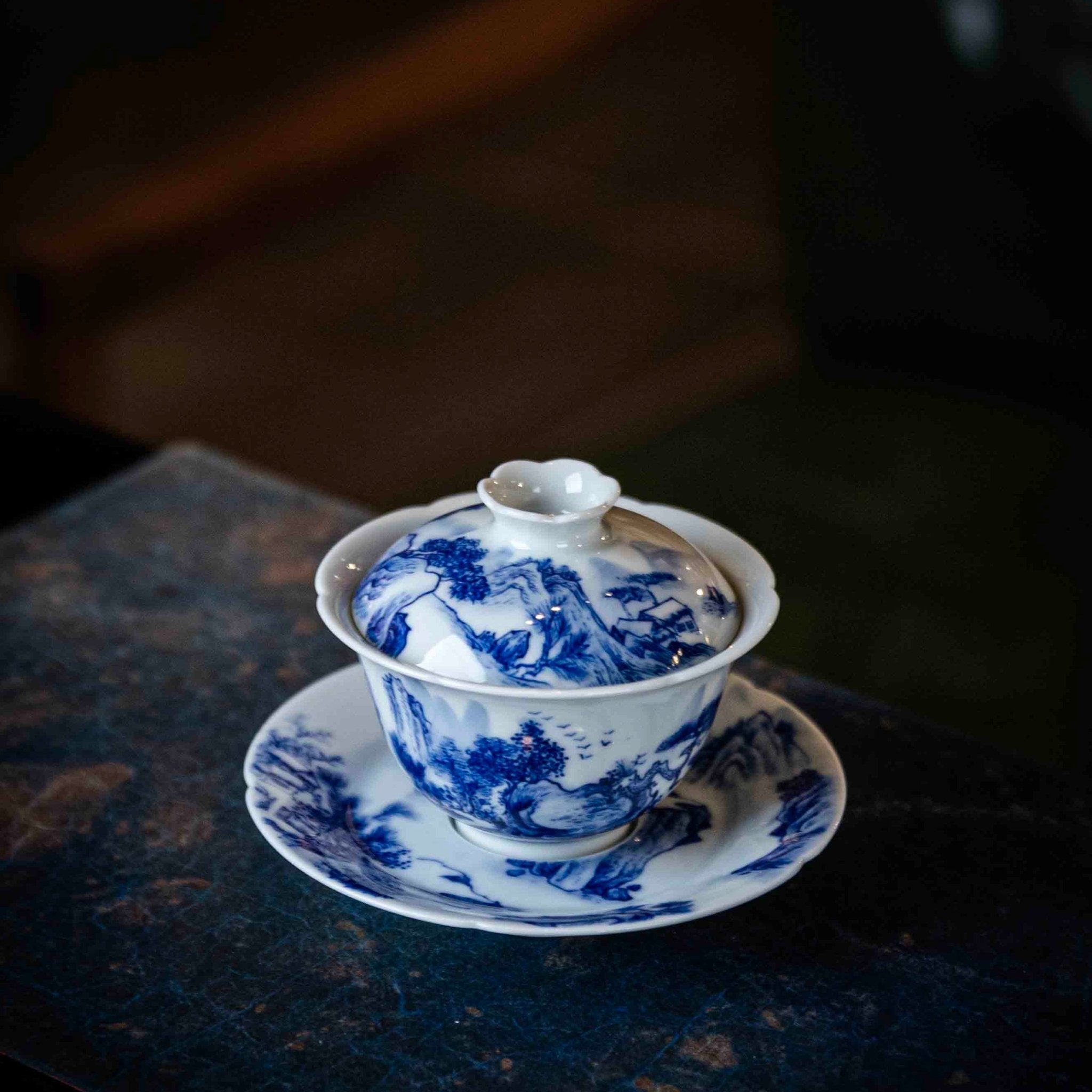 Shan Shui 130cc - Jing De Zhen Porcelain Gaiwan - zycs_China