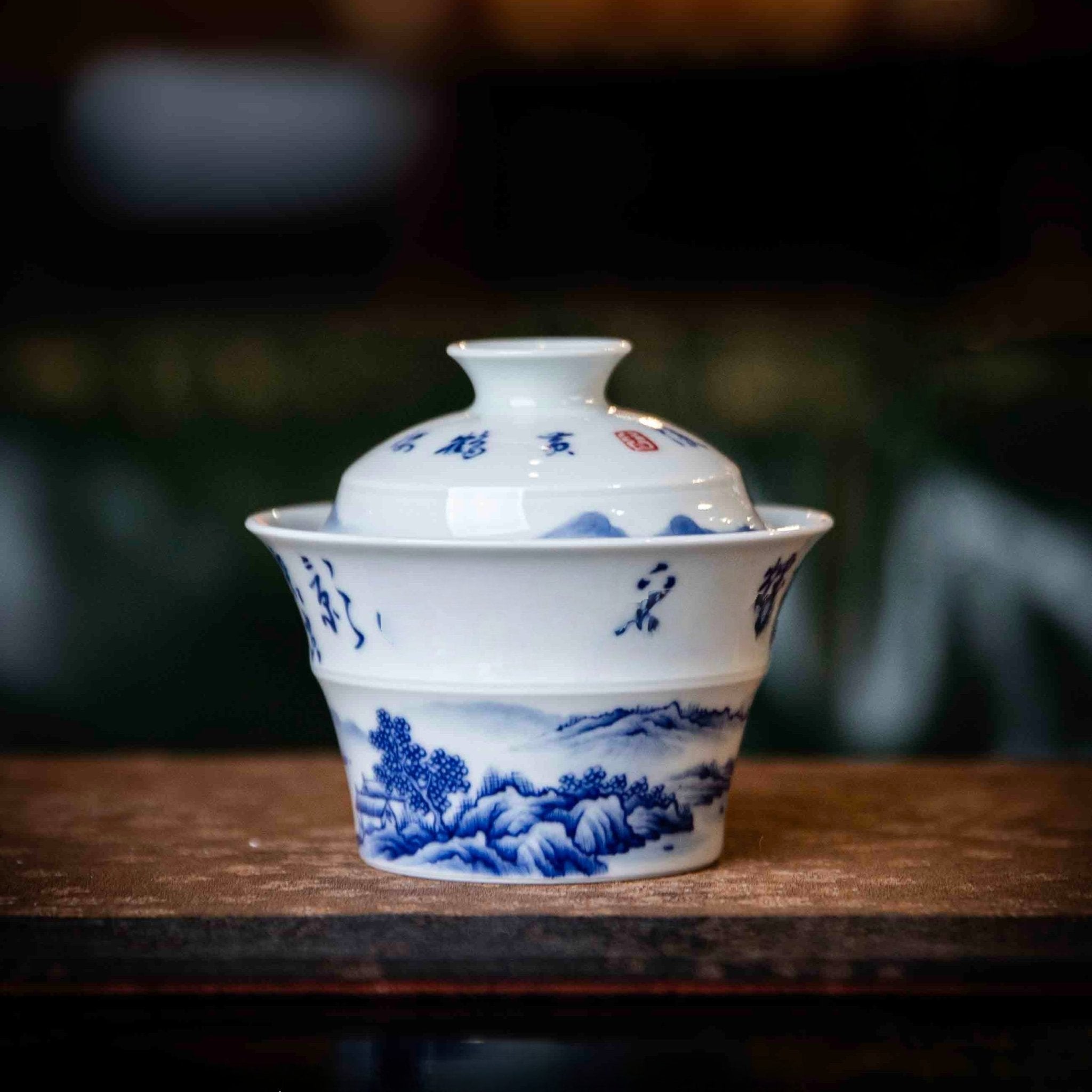 Shi Ci Shan Shui 110cc - Jing De Zhen Porcelain Gaiwan - zycs_China