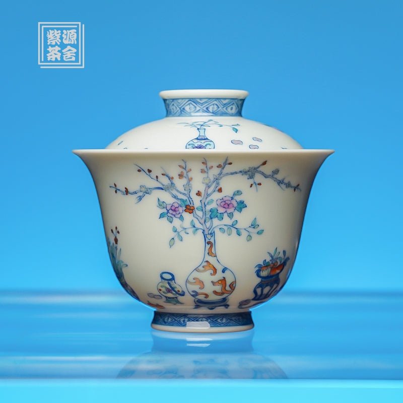 Shi Hua 120cc - Jing De Zhen Porcelain Gaiwan - zycs_China
