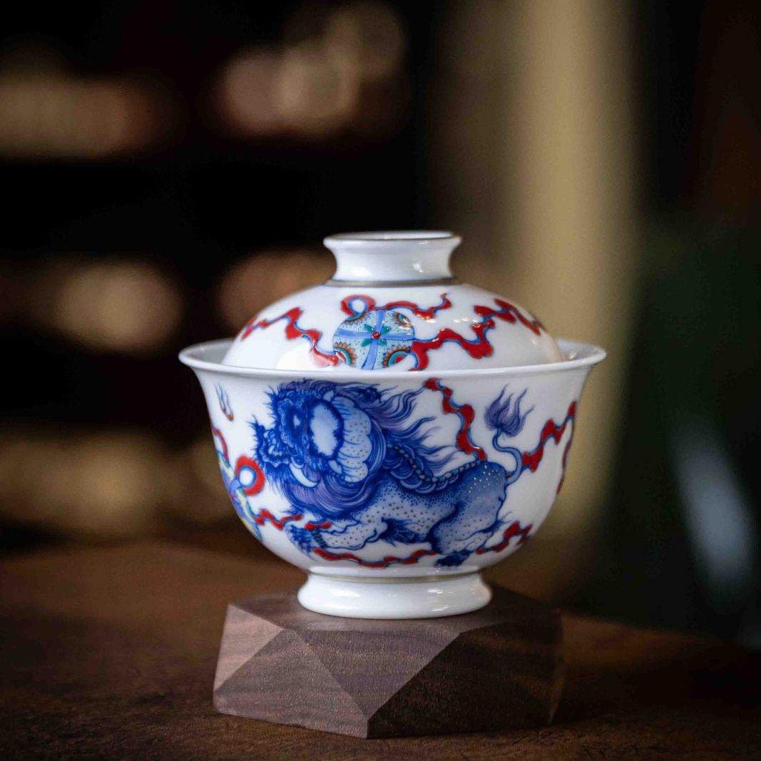 Shi Shi Ru Yi 120cc - Jing De Zhen Porcelain Gaiwan - zycs_China