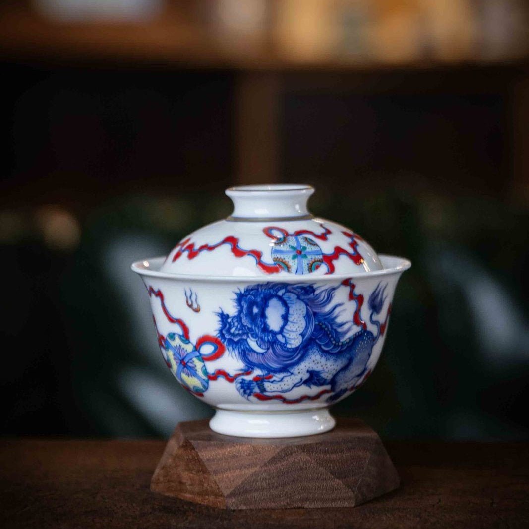 Shi Shi Ru Yi 120cc - Jing De Zhen Porcelain Gaiwan - zycs_China