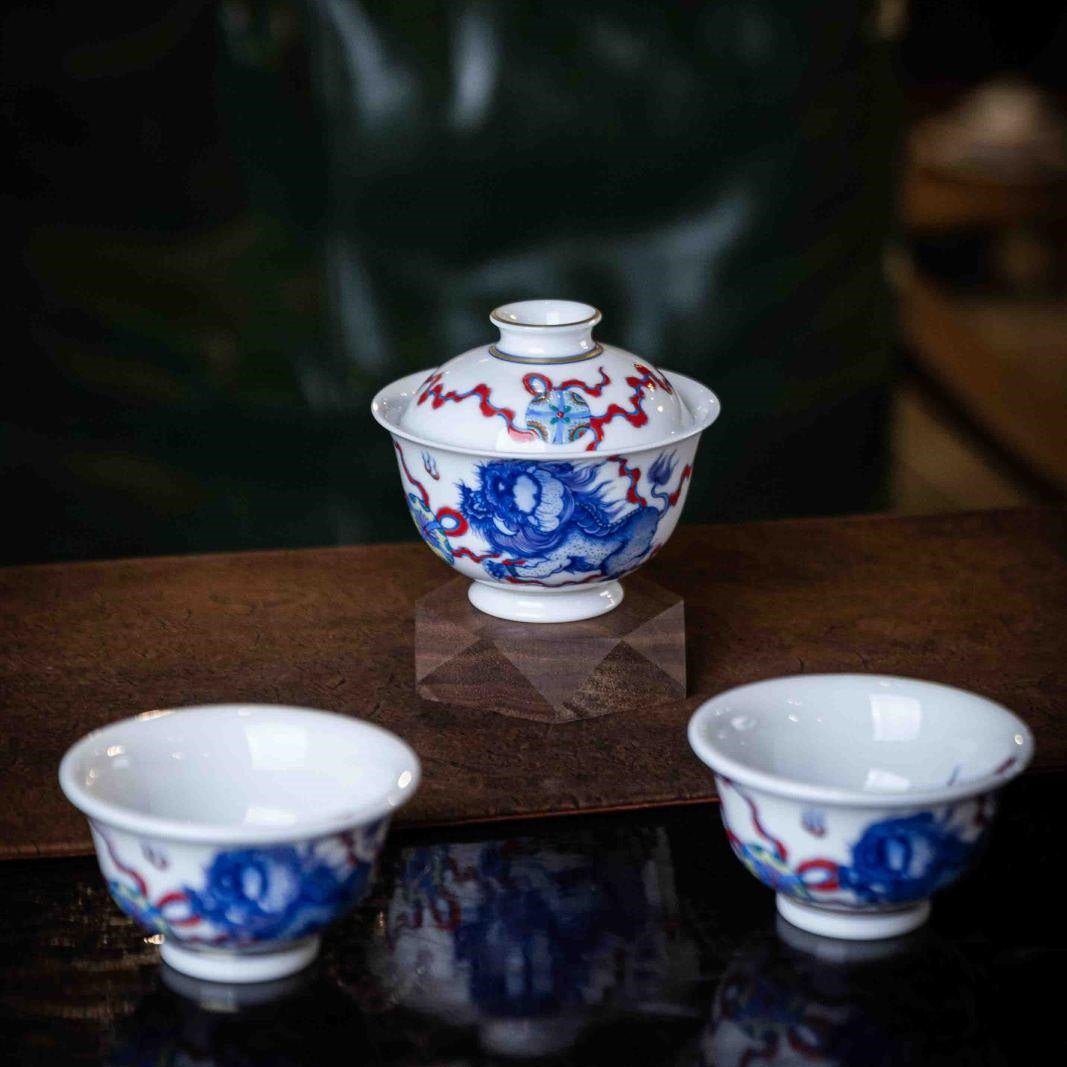 Shi Shi Ru Yi 120cc - Jing De Zhen Porcelain Gaiwan - zycs_China