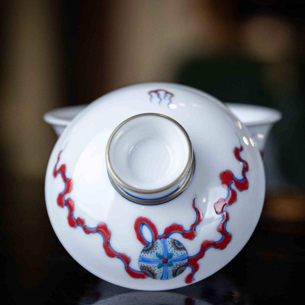 Shi Shi Ru Yi 120cc - Jing De Zhen Porcelain Gaiwan - zycs_China