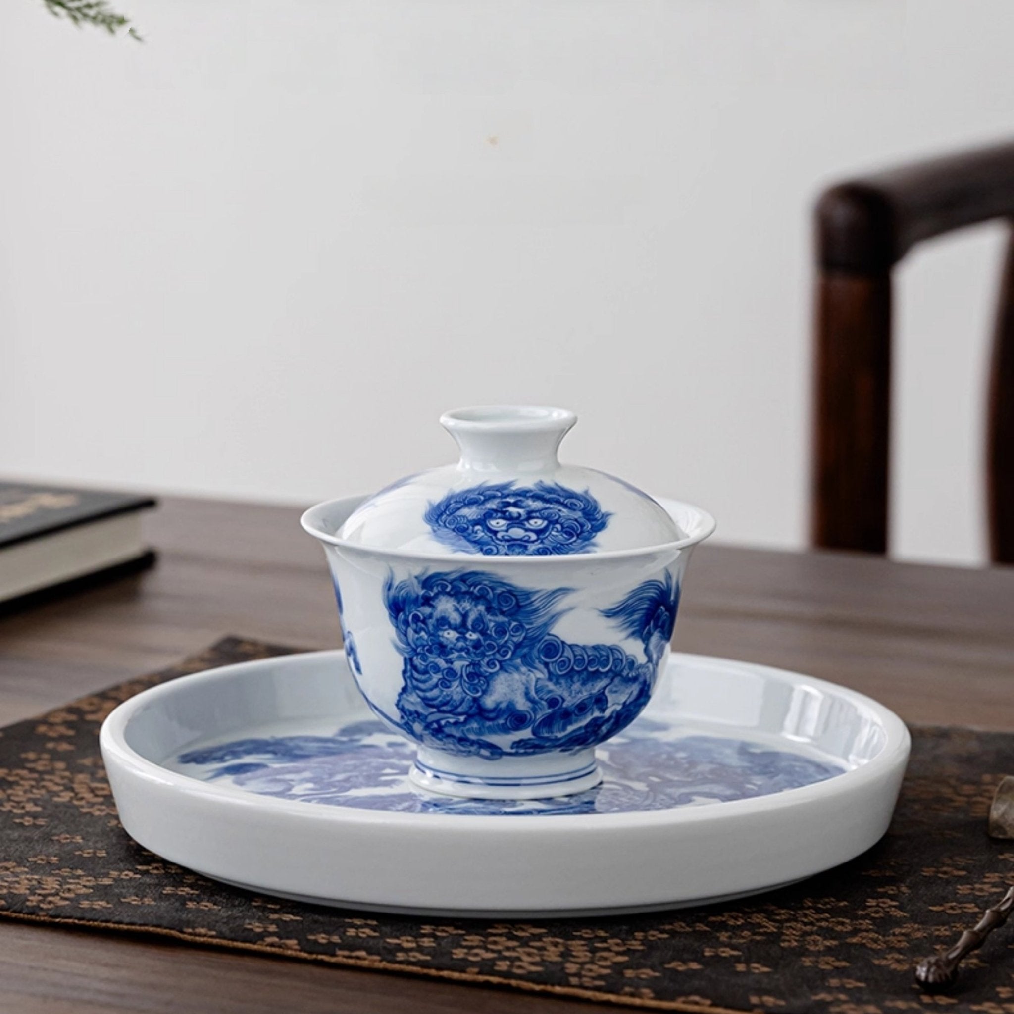 Shi Zi Xiu Qiu 150cc - Jing De Zhen Porcelain Gaiwan - zycs_China
