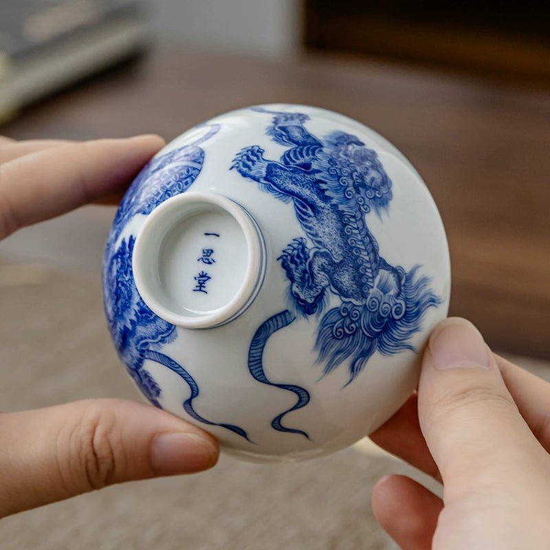 Shi Zi Xiu Qiu 150cc - Jing De Zhen Porcelain Gaiwan - zycs_China