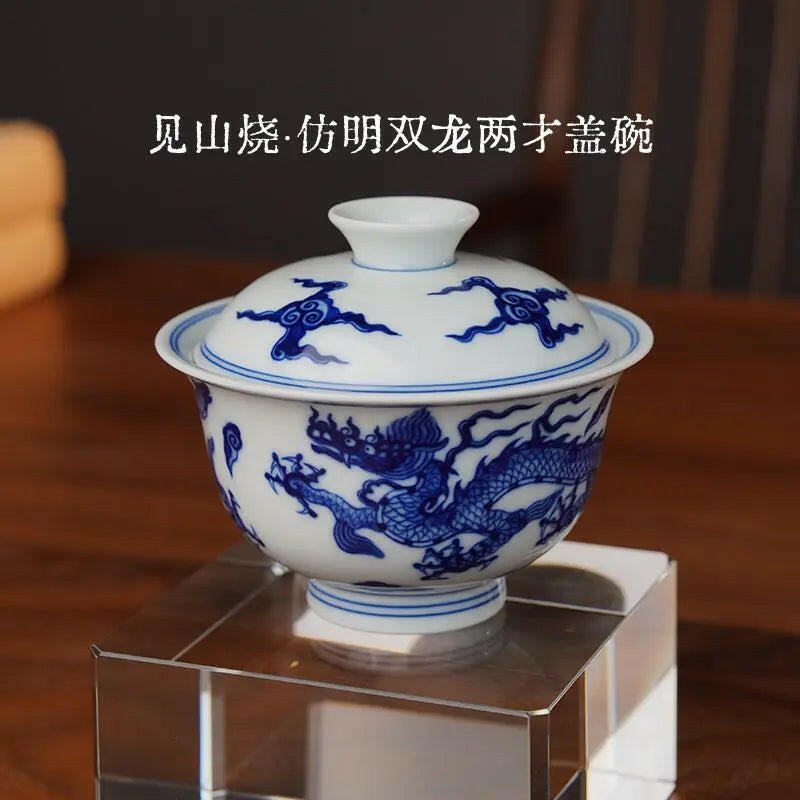 Shuang Long 150cc - Jing De Zhen Handmade Gai Wan - zycs_China - tea - teapot