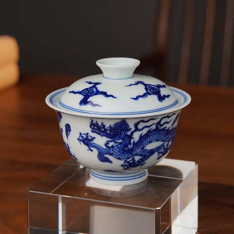 Shuang Long 150cc - Jing De Zhen Handmade Gai Wan - zycs_China - tea - teapot