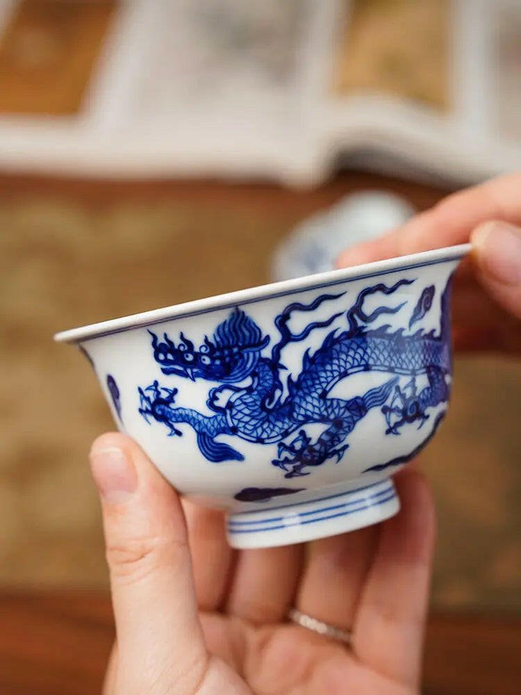 Shuang Long 150cc - Jing De Zhen Handmade Gai Wan - zycs_China - tea - teapot