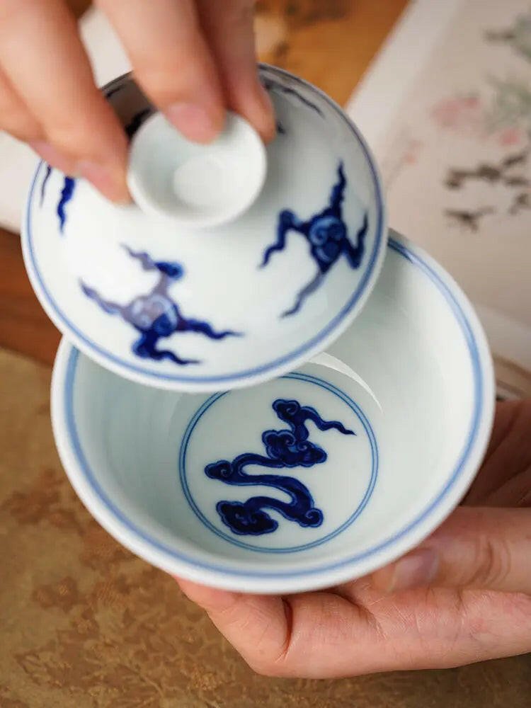 Shuang Long 150cc - Jing De Zhen Handmade Gai Wan - zycs_China - tea - teapot
