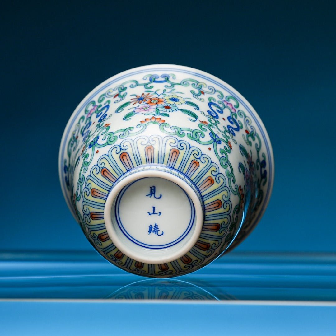Si Ji Hua 130cc - Jing De Zhen Porcelain Gaiwan - zycs_China