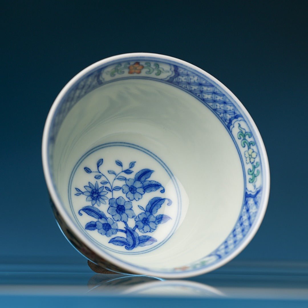 Si Ji Hua 130cc - Jing De Zhen Porcelain Gaiwan - zycs_China