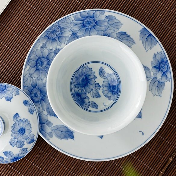 Tai Yang Hua 120cc - Jing De Zhen Porcelain Gaiwan - zycs_China