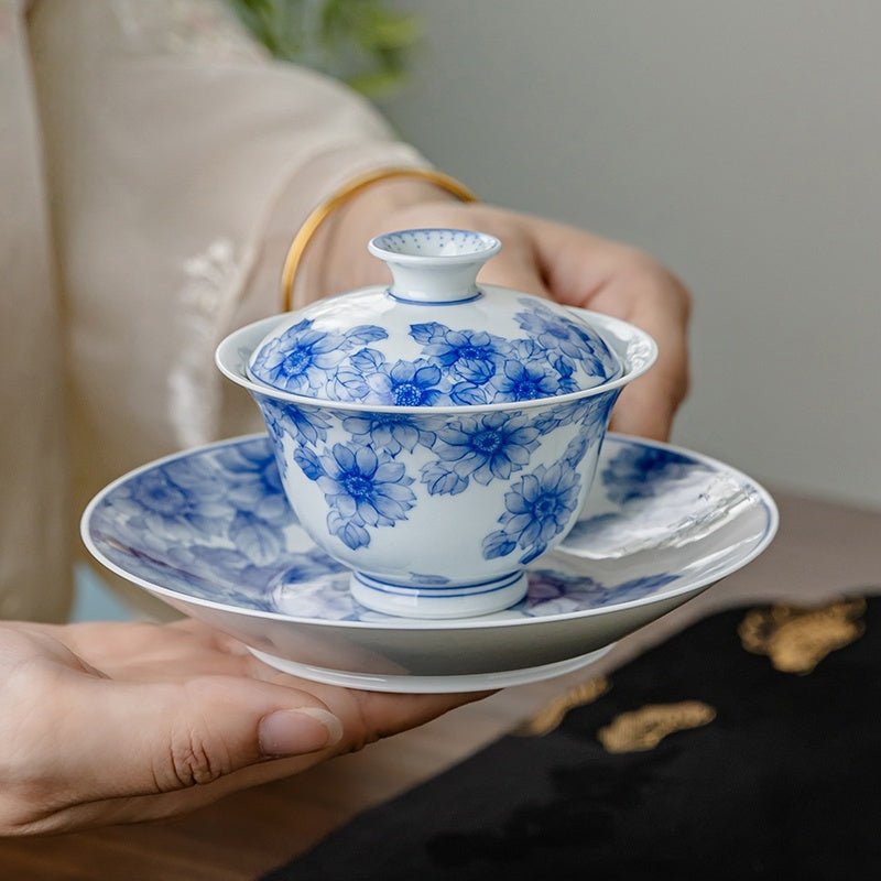 Tai Yang Hua 120cc - Jing De Zhen Porcelain Gaiwan - zycs_China