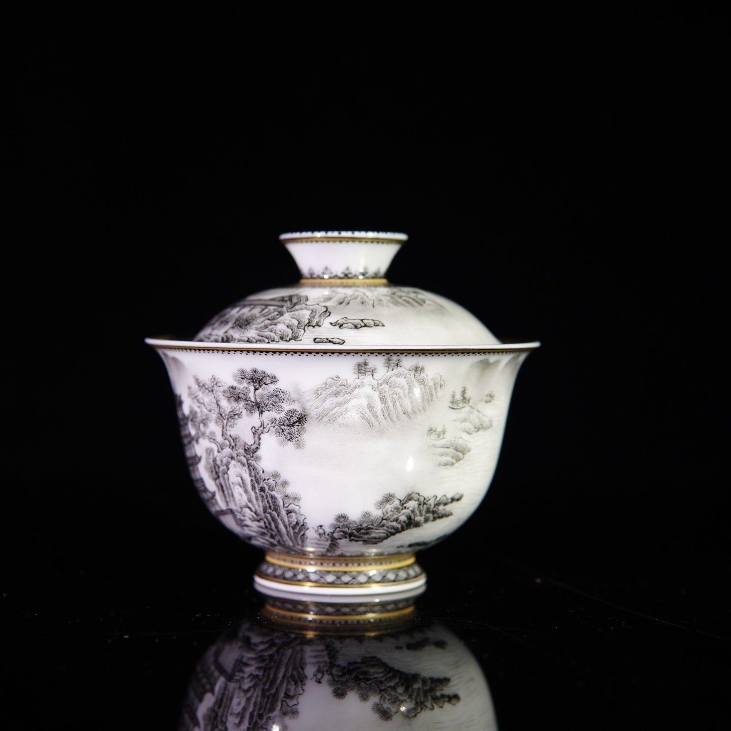 Ting Tai Lou Ge 130cc - Jing De Zhen Porcelain Gaiwan - zycs_China