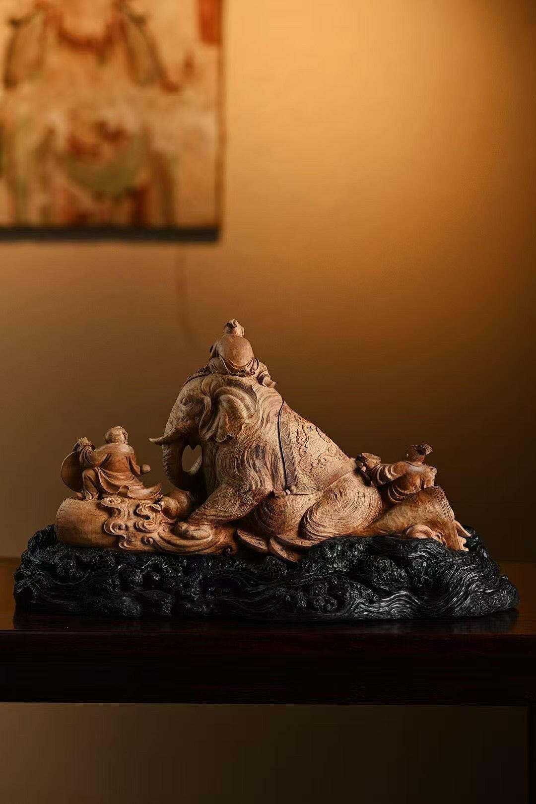Tong Zi Xi Xiang Tu - Wood Sculpture - zycs_China
