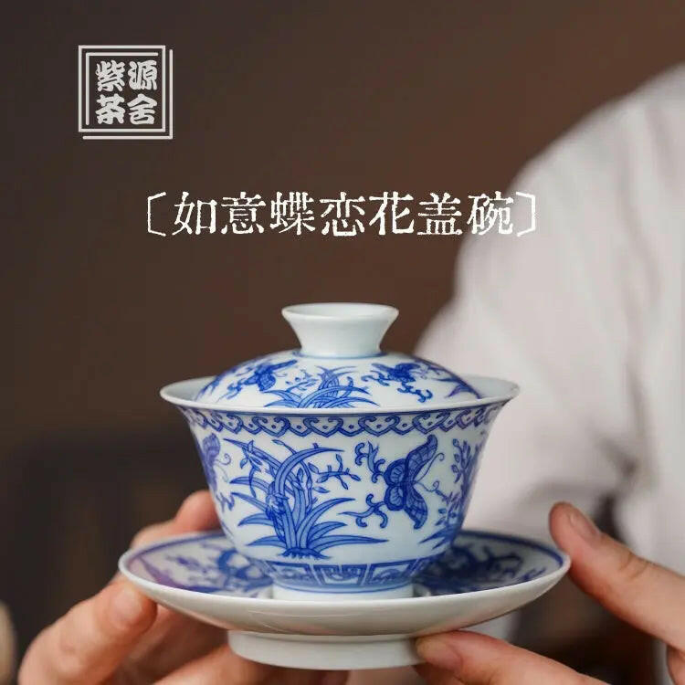 Ru Yi Die Lian Hua 160cc - Jing De Zhen Handmade Gai Wan 江苏宜兴