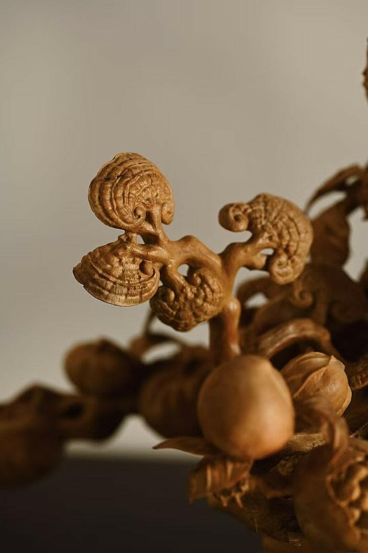 Fu Lu Fu Gui - Wood Sculpture zycschina
